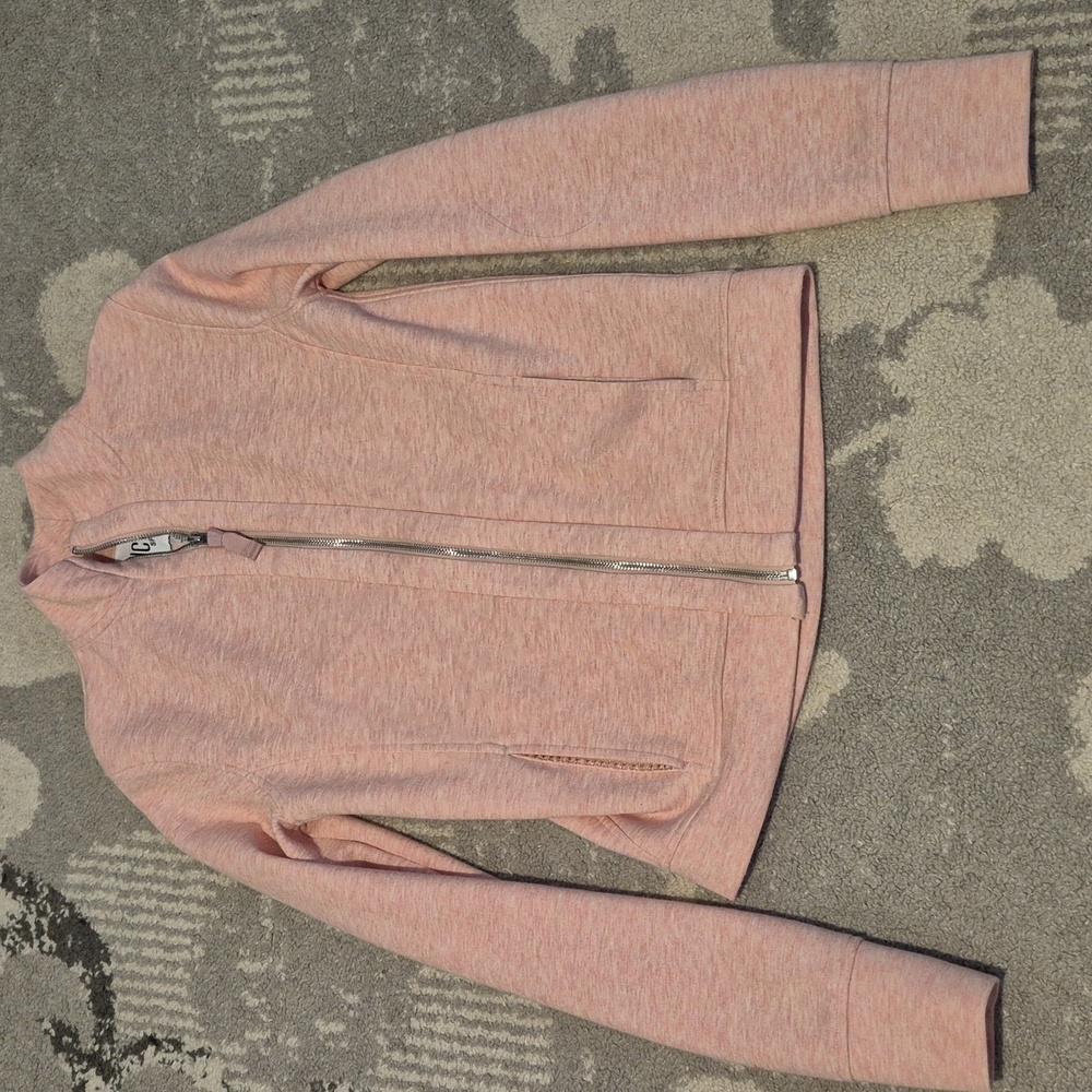 Victoria Secret Sport Heathered Blush Pink Zip Up Sweatshirt Collared Top XS